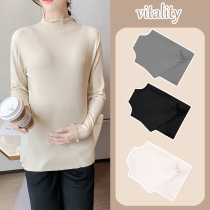 Pregnant women base shirt in autumn and winter with half high neck coat women Autumn long sleeve T-shirt 2021 new autumn