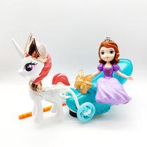 Mid-Autumn Festival childrens lantern cartoon carriage Music light girl electric unicorn moon boat high heels Princess