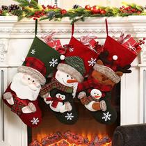 Christmas socks gift bag Christmas atmosphere decoration childrens jewelry Santa Claus gift large candy bag