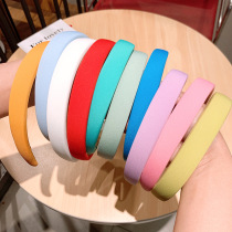 Summer sweet solid color wide-sided hairband female headgear Net red sponge New temperament simple face wash hair accessories headband