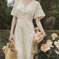 French retro bellflower dress 2020 new summer dress waist thin and long fairy super fairy forest casual skirt