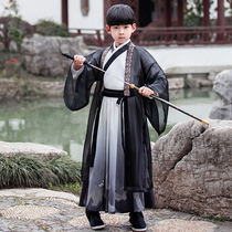 Hanfu boys summer spring and autumn childrens ancient costumes Chinese style boys martial arts Knight young mens uniforms