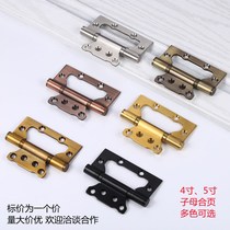 Stainless Steel 4 inch 5 inch female hinge door indoor wood slotted butterfly silent gold black household letter leaf