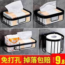 Toilet toilet paper storage box large flat net red toilet tissue box hanger free of punching