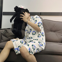 Summer mens pajamas thin pure cotton short-sleeved 2021 new cartoon koala Korea ins home wear suit