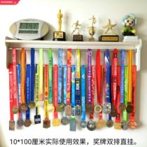 Marathon trophy placement rack medal rack wall shelf multi-function swing stand solid wooden shelf