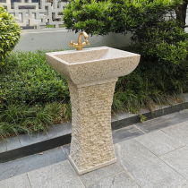 Stone pillar basin wash basin integrated floor-to-ceiling courtyard outdoor stone washbasin balcony outdoor sink basin