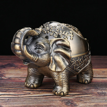 Ashtrays Home Living Room Light Lavish Creativity Personality Trends Office Anti-Fly Ash Smoke Taste with lid Elephant Pendulum copper