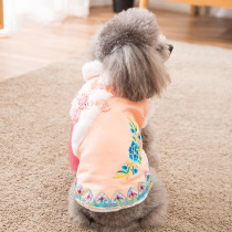 New dog clothes tassel Tang dress Teddy Bomeibi bear puppy dog winter thickened pet two-legged clothes