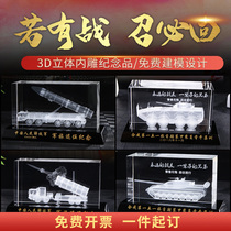 Creative Crystal Red Flag Ground-to-Air Missile Red Flag Air Defense Intercontinental Bomb Veterans Souvenir Model Custom