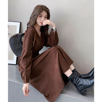 Socialites temperament design sense fried street dress 2020 new female autumn winter French niche long skirt