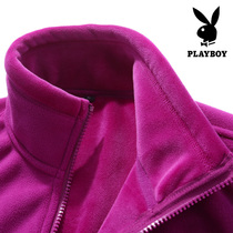 Playboy fat winter loose men and women plus velvet thickened leisure warm fleece coat plus fat extra big sweater