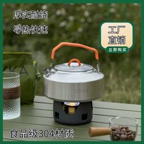 304 outdoor kettle stainless steel portable tea making self-driving camping picnic food grade open fire kettle mini