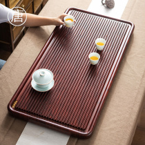 Tea tray solid wood household electric Wood whole piece simple tea table drainage tea set Tea large small light luxury