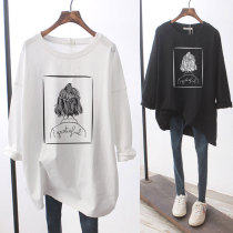 Pregnant women autumn coat long sleeve Korean version of tide loose size cotton pregnant women T-shirt long base shirt spring and autumn