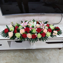 Conference Room Tabletop Pendulum Flower Emulation Flower Suit High-end Light Lavish Growth Desk Fake Flower Talk Desk Decoration Pendulum