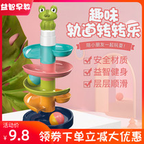Baby puzzle turning and folding music track ball baby children early education 6 rolling ball ball sliding ball tower 0-1-2-3 years old toys