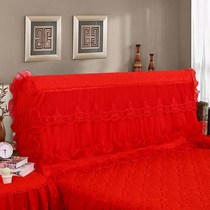 Princess Wind All-bag Headboard Hood Sleeve Han Type Lace Soft Bag Headboard Protective Cover Clip Cotton Thickened Dust Cover