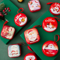 Christmas wallet cartoon children coin storage box earphone bag data cable whole tinplate kindergarten gift