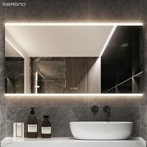 British smart bathroom mirror with light toilet anti-fog led mirror wall-mounted bathroom touch bathroom mirror makeup