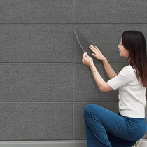 Thickened flax 3d solid self-adhesive wall sticker waterproof and moisture-proof room wall decoration wallpaper background wall pure color stickers
