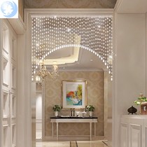 Pink crystal curtain curtain modern simple light luxury bead curtain partition living room aisle decoration home curtain bedroom