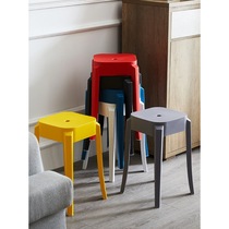 Plastic stool thickened adult home dining table high bench modern simple fashion creative Nordic round stool chair