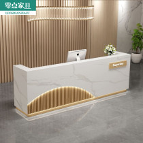 Company front desk Simple modern hotel sales department Welcome reception desk high-end atmospheric beauty and health cashier bar