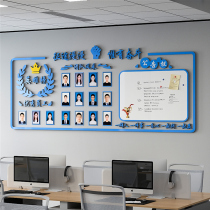 Office Wall Decoration Arrangement Information Magnetic Attraction Bulletin Board Enterprise Team Employees Wind Mining Culture Wall Background Board