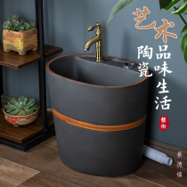 Matte mop pool balcony outdoor mop pool household ceramic wash mop basin terrace platform control side row
