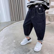 Spring and autumn pants childrens clothing autumn trousers loose Korean jeans wear male pants childrens autumn clothes new children