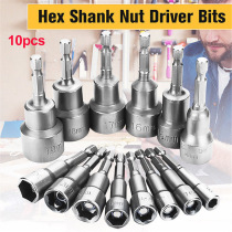 10-piece set of 6-19mm socket socket 1 4 drill bit adapter electric nut drive assembly combination sleeve