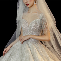 The brides main light wedding dress 2021 new French luxury retro thin trailing high-end sense of court princess style