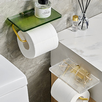 Acrylic toilet tissue box wall-mounted toilet paper bathroom punch-free toilet paper toilet paper roll rack