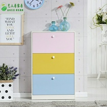 Simple modern flip-top door ultra-thin shoe cabinet Nordic color Hall cabinet small apartment space-saving multi-function storage