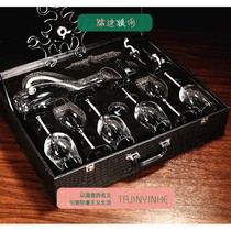 Goblet Red wine glass set Household gift box European small luxury high-end gift lead-free crystal glass Champagne glass