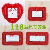 Wedding Red Light Switch Sticker Creative Personality Living-room Wedding room Decorative Wall Sticker Home Cloth Art Switch Protective Sleeve