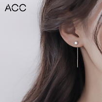 ACC freshwater pearl ear line womens sterling silver 2021 new fashion quality drop earrings long tassel earrings earrings