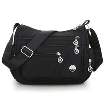 Womens bag new multi-layer zipper middle-aged womens bag nylon canvas bag waterproof shoulder shoulder bag mother bag New