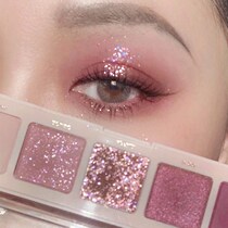 2021 Super fire peach rose gold eye makeup fragrant Taro powder purple five-color eye shadow plate earth color matte flash