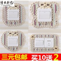 Eurostyle Living room Bedroom Double open light switch socket Decorative Rims Creative protective sleeves Wall Applique modern sockets