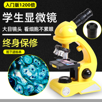Childrens microscope 1200 times professional biology high-definition 2000 primary school students portable optical high-power handheld look at sperm mites mobile phone 10000 medical science experiment introductory middle school students home