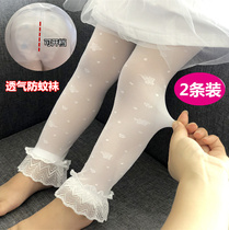Girls 3 thin transparent leggings children 6 socks Spring Summer 8 mosquito socks baby long tube foot stockings 9 years old