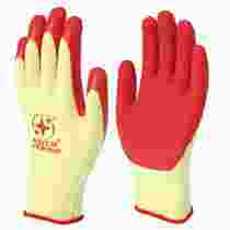 Left and right star cotton yarn latex line gloves non-slip thick wear-resistant glass factory site protective labor insurance gloves