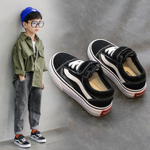 Childrens canvas shoes summer boys shoes 2021 new black girls board shoes spring and autumn models in large childrens sports shoes