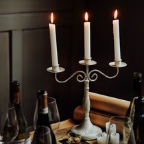 European vintage old wrought iron candlestick candlelight dinner shooting props home wedding desktop decoration decoration