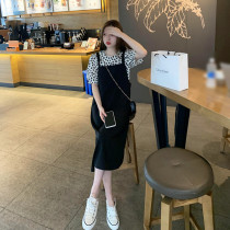 European and American style maternity summer suit net red maternity dress 2021 new top summer skirt strap skirt