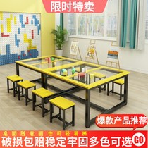 Student desks and chairs classroom primary and secondary school students table art class early education art class single double tutoring class writing table
