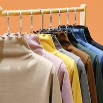 Double-sided velvet semi-high collar pregnant women base shirt autumn and winter plus velvet thick long sleeve top winter warm maternity tide