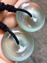 Cuifang Flying Jewelry Live Natural Emerald High Ice Safety Button Yang Green Ring Male And Female Ice Seed Ruyi Fu Bean Pendant